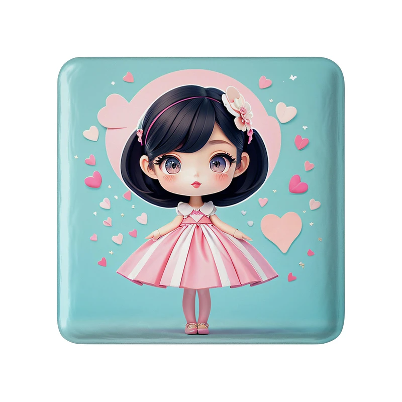 مگنت خندالو طرح دخترانه (Girlish) مدل مربعی کد 36871