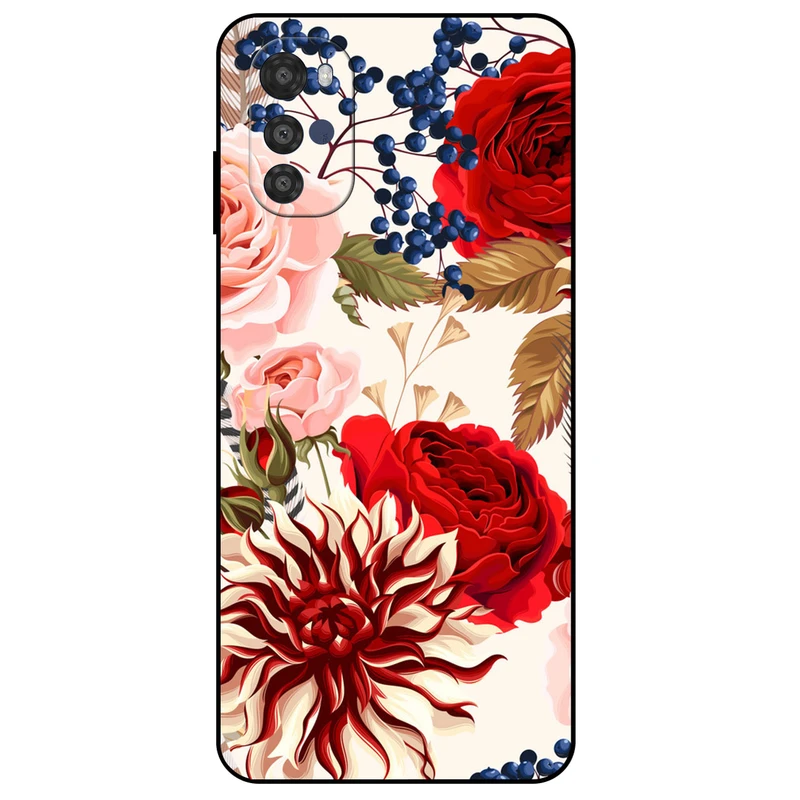 کاور مگافون طرح گل مدل 7350 مناسب برای گوشی موبایل موتورولا Moto E32 / E32s
