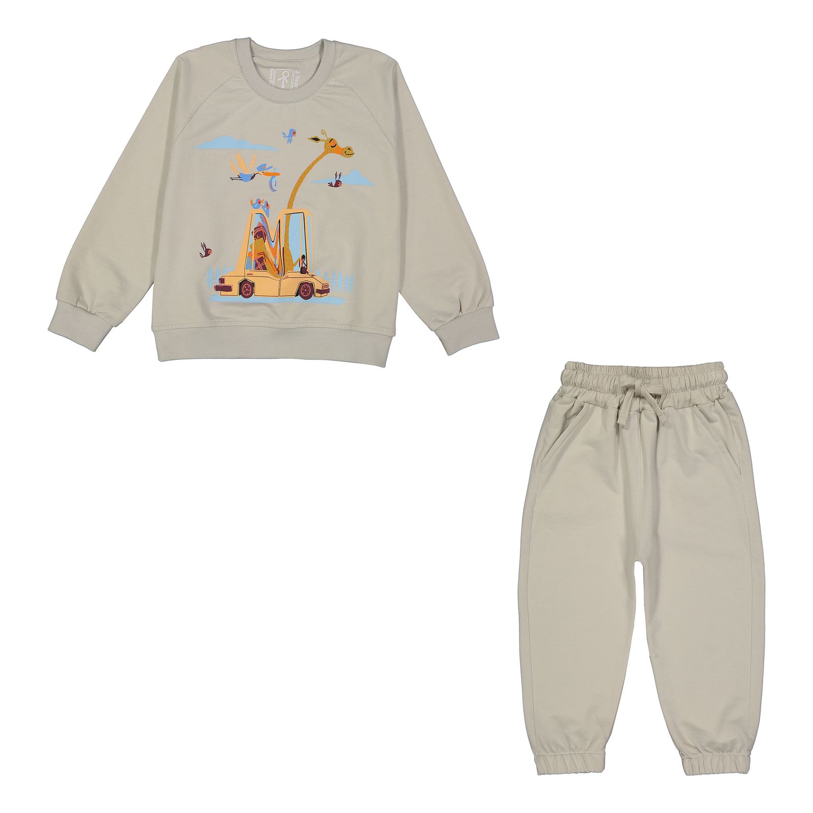 ست سویشرت و شلوار دخترانه سون پون مدل G874 رنگ طوسی -  - 1