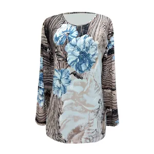 بلوز آستین بلند زنانه مدل گل درشت