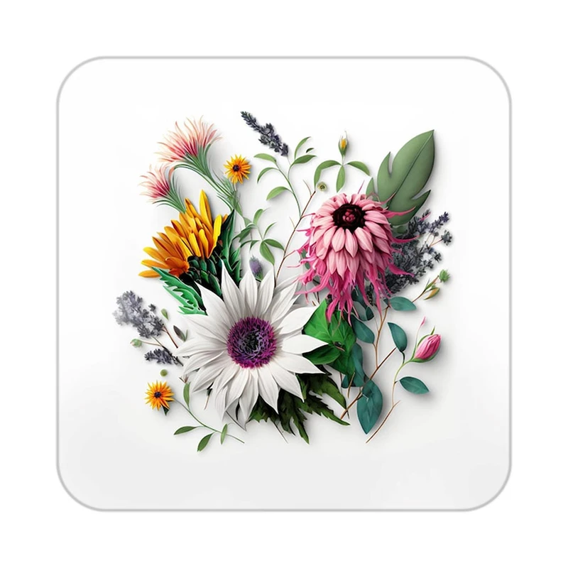 زیر لیوانی کاکتی طرح گل مدل mp16062