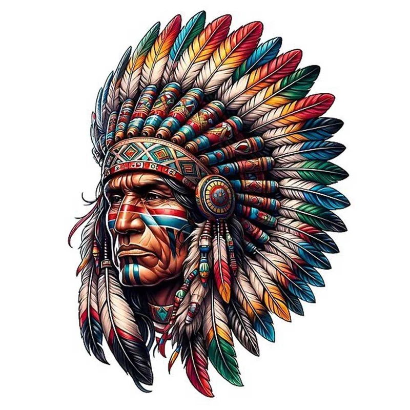 استیکر پارچه و لباس پاد آفرین مدل سرخپوست کد 02