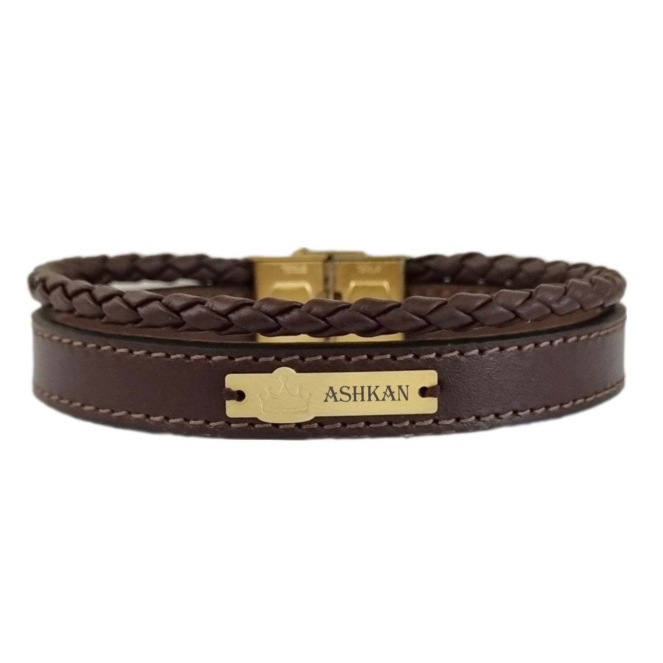 دستبند طلا 18 عیار مردانه لیردا مدل اسم اشکان کد 6722 - - 1