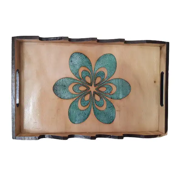 سینی چوبی طرح گل کد 013