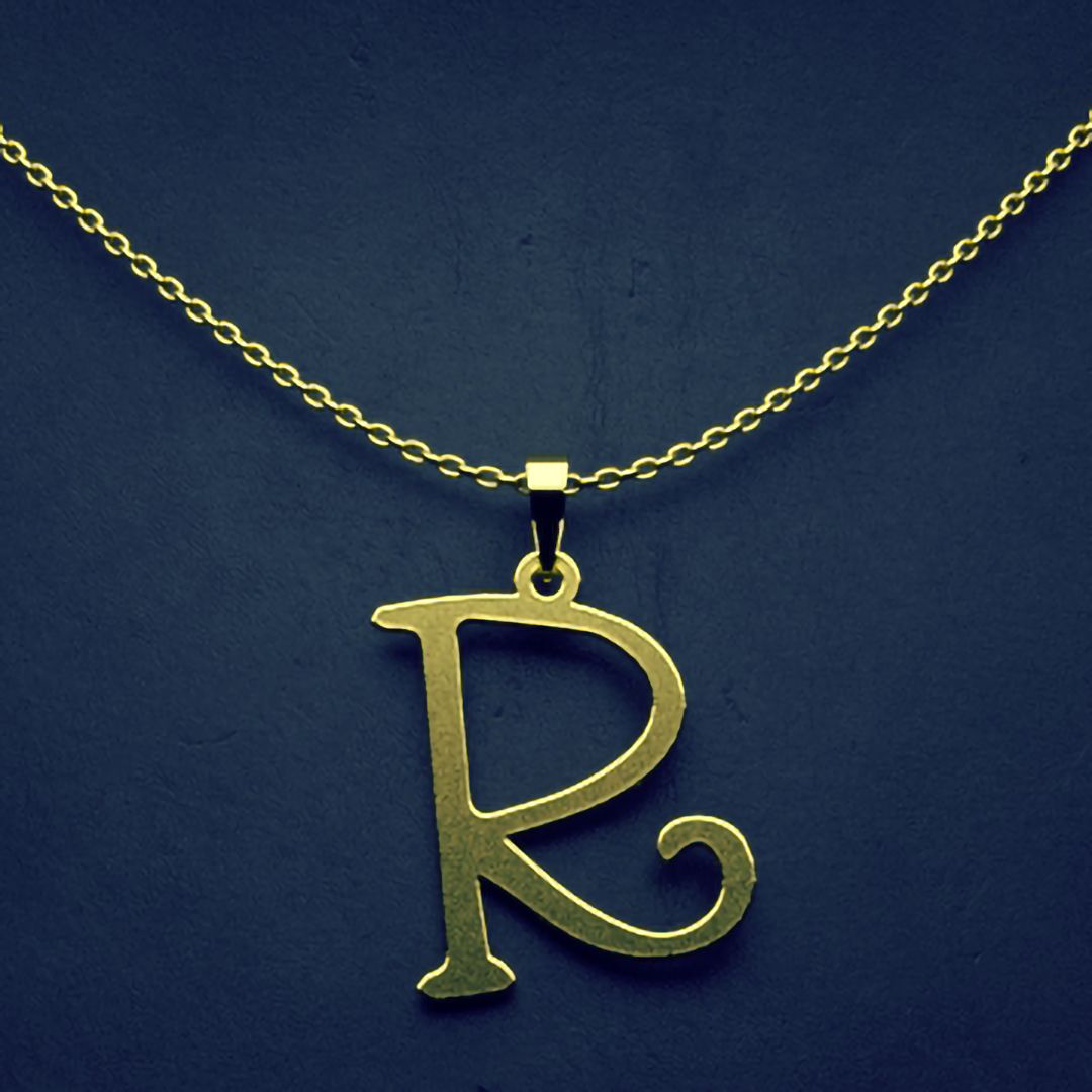 گردنبند طلا 18 عیار زنانه مدوپد مدل حرف R کد H2-1-1382 -  - 1
