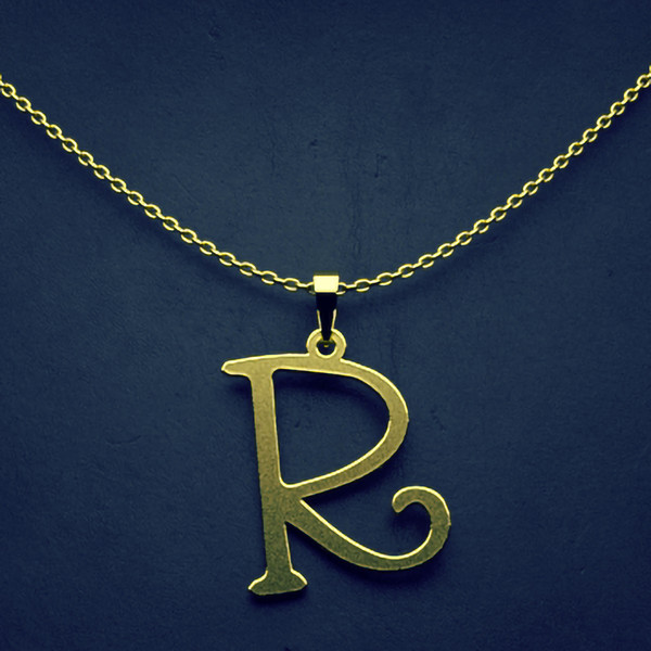 گردنبند طلا 18 عیار زنانه مدوپد مدل حرف R کد H2-1-1382