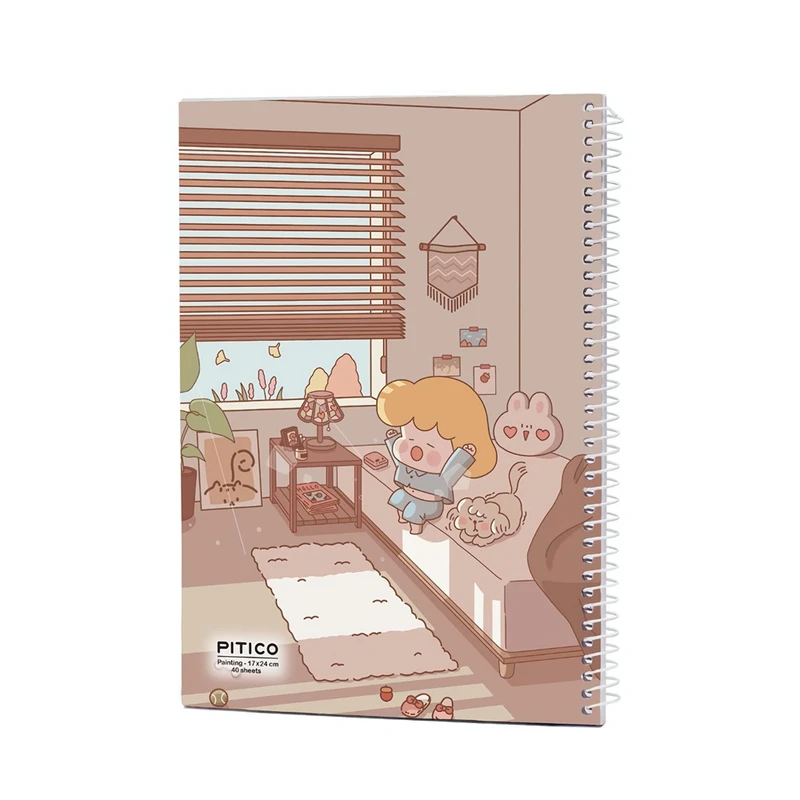دفتر نقاشی 40 برگ پیتیکو طرح دختر و صبح