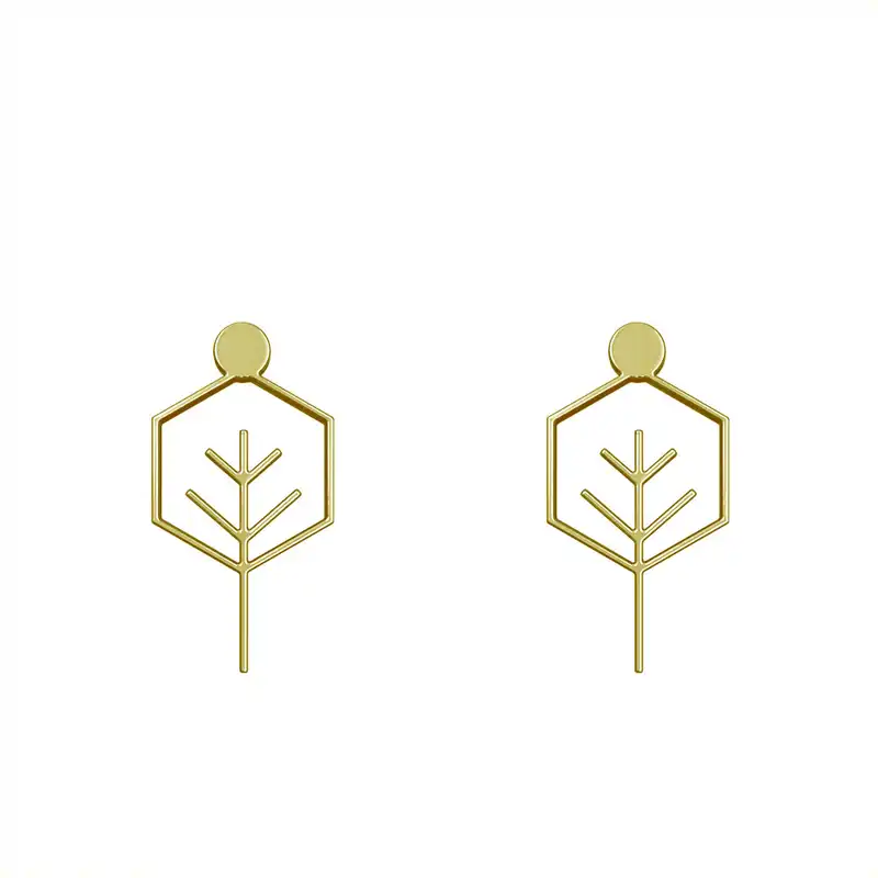 گوشواره طلا 18 عیار زنانه مدوپد مدل درخت کد GA1-15785