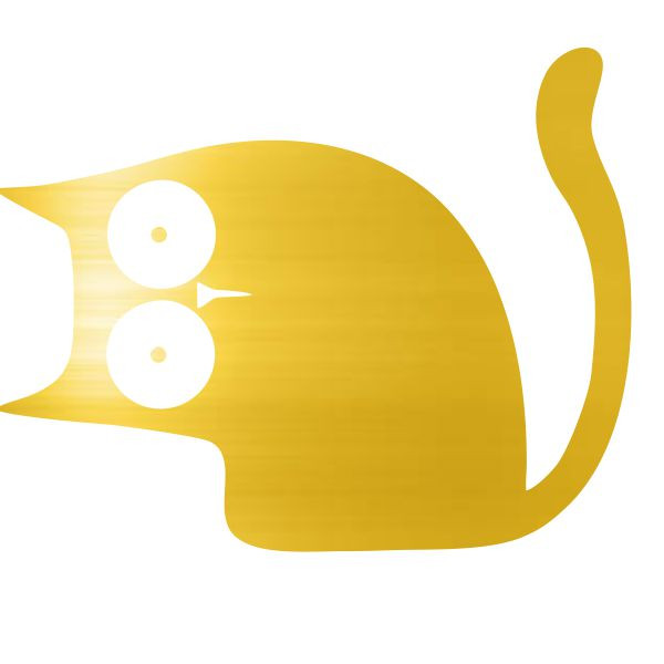 برچسب بدنه خودرو آداک طرح گربه رنگ طلایی کدGorbhT01