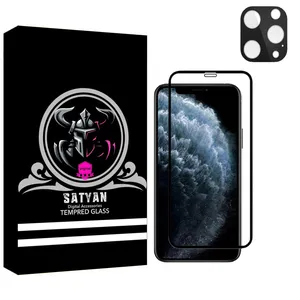 محافظ لنز دوربین ساتیان مدل 3D مناسب برای گوشی موبایل اپل Iphone 12Pro به همراه محافظ صفحه نمایش
