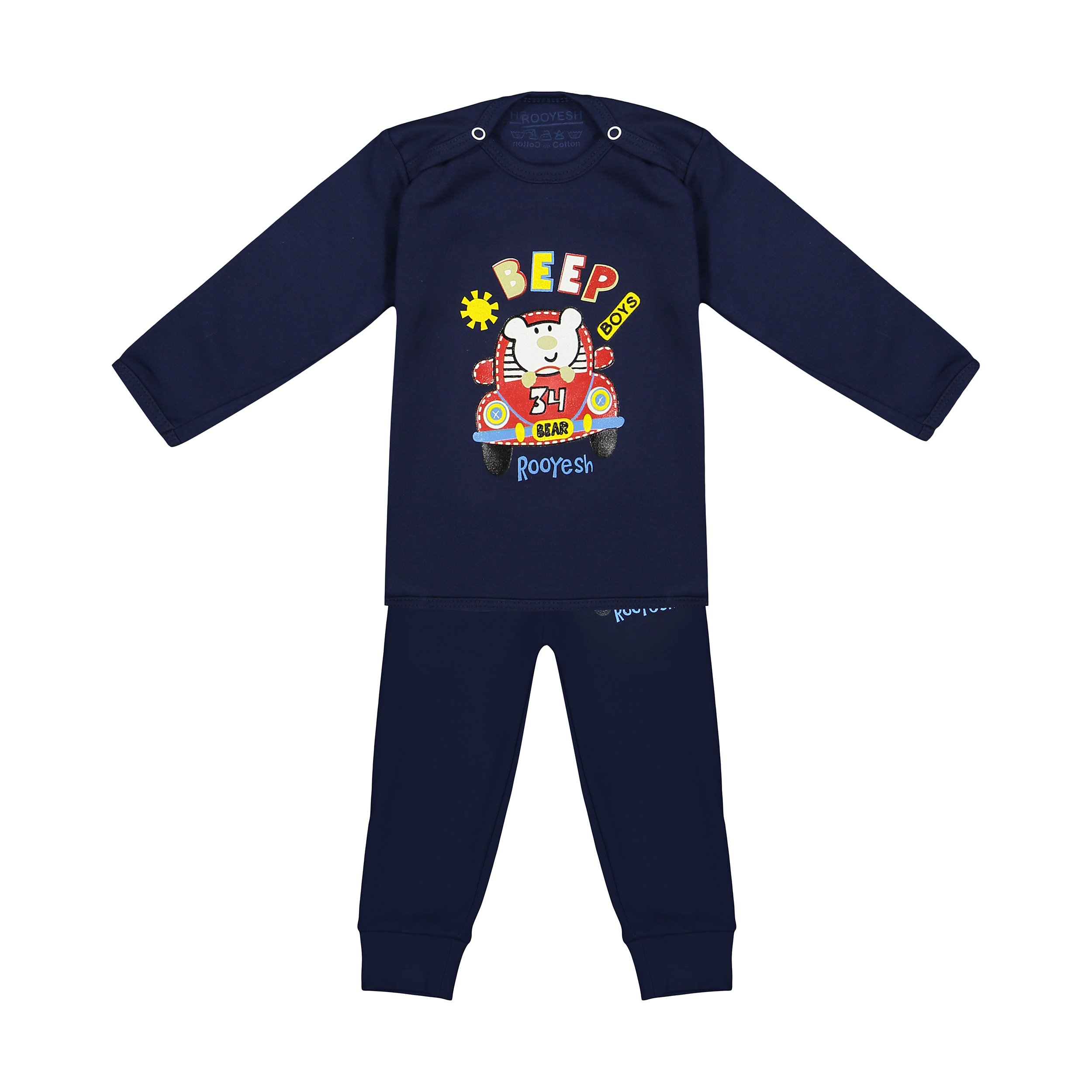 ست تی شرت و شلوار نوزادی رویش مدل 146