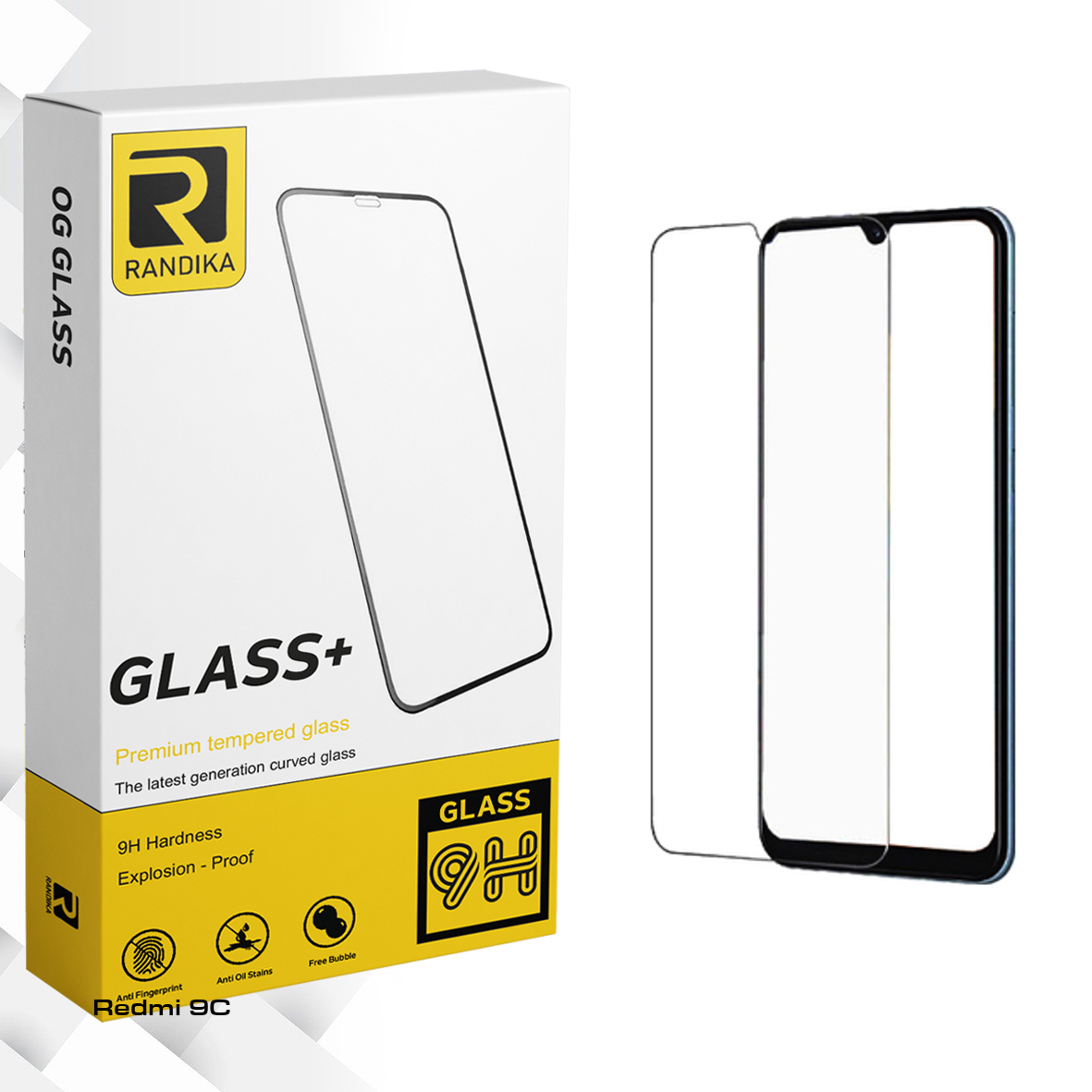 محافظ صفحه نمایش شیشه ای راندیکا مدل Glass مناسب برای گوشی موبایل شیائومی Redmi 9C