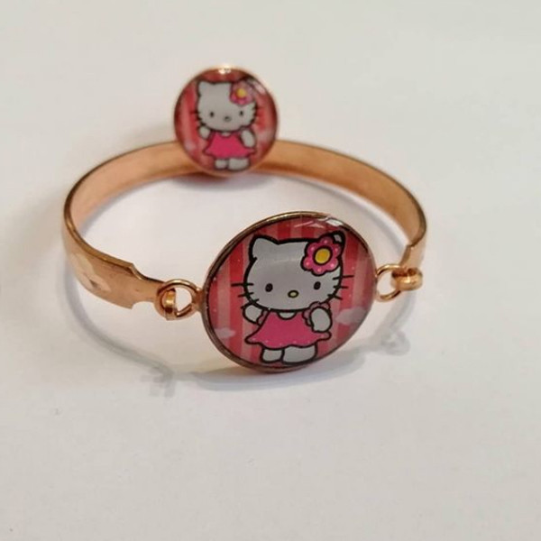 نیم ست دخترانه طرح کیتی مدل E181 نیم ست دخترانه طرح کیتی مدل E181