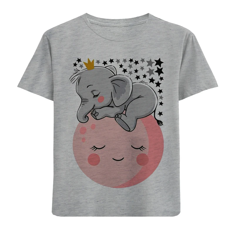 تی شرت آستین کوتاه دخترانه مدل فیل F424