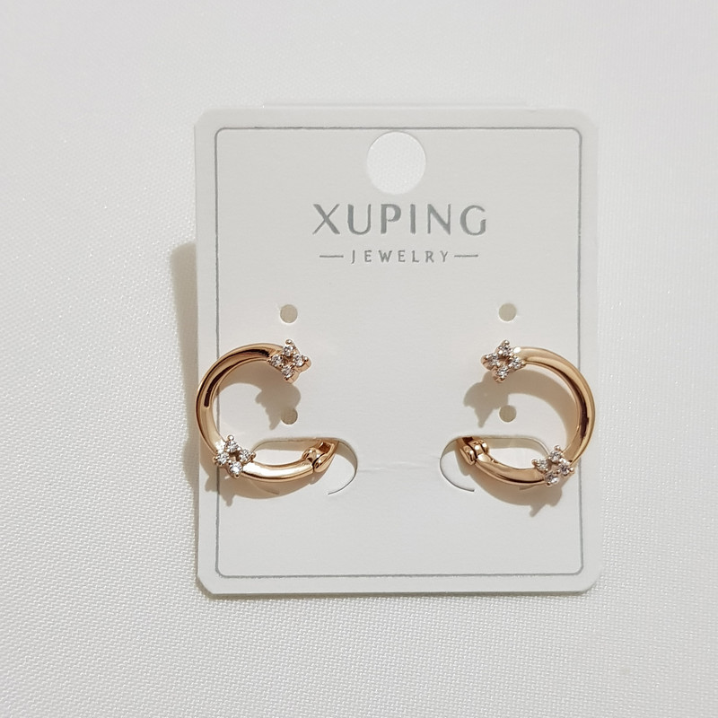 گوشواره زنانه ژوپینگ مدل دایره گل دار نگینی 416