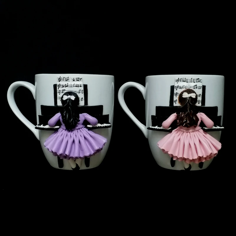 ماگ سرامیکی مدل معلم پیانو کد L748 مجموعه 2 عددی