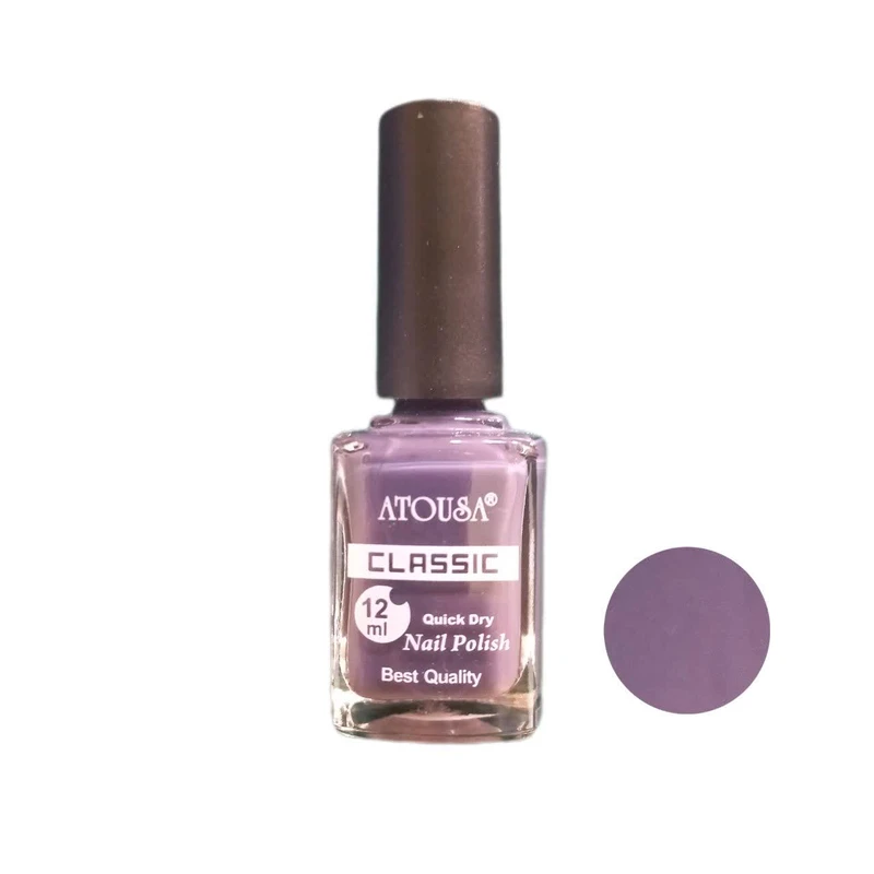 لاک براق ناخن آتوسا مدل کلاسیک  شماره ۱۰۵ رنگ دودی بنفش