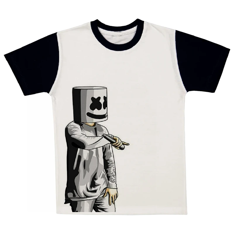 تی شرت آستین کوتاه پسرانه مدل مارشملو A33