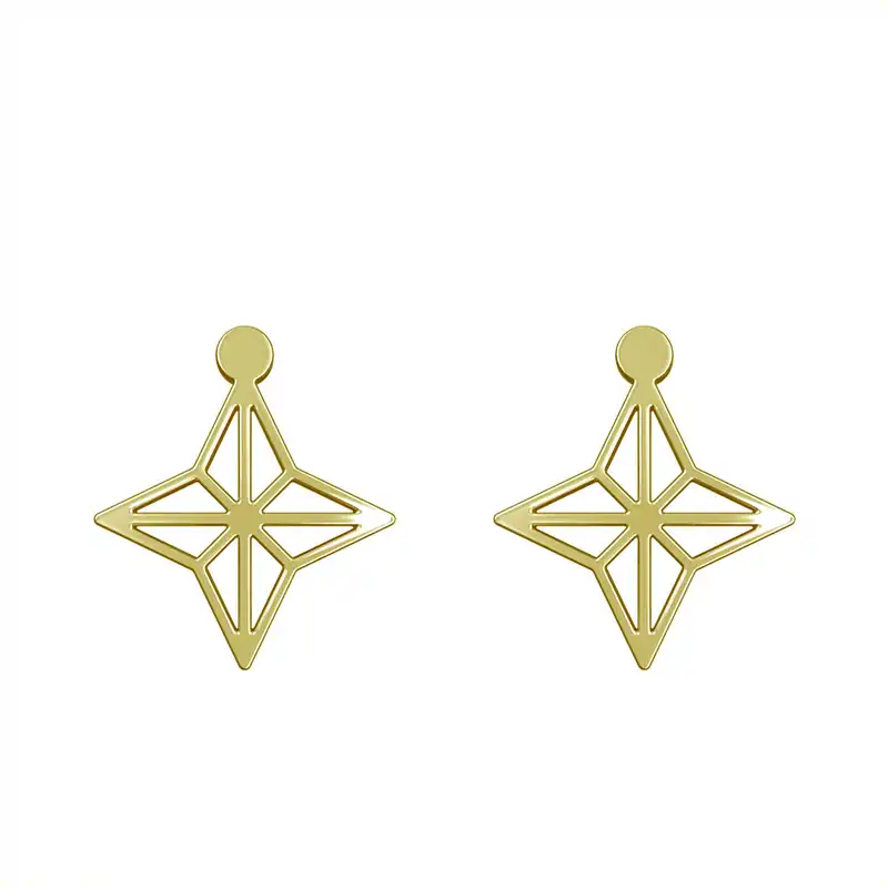 گوشواره طلا 18 عیار زنانه مدوپد مدل ستاره کد GA1-15430