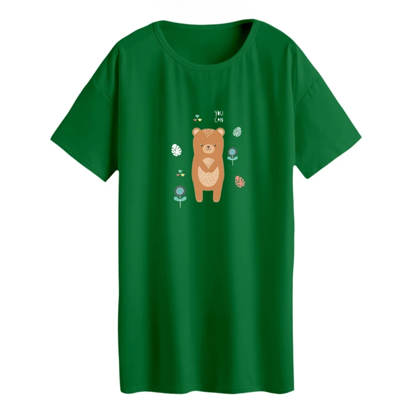 تی شرت لانگ زنانه مدل خرس مزرعه