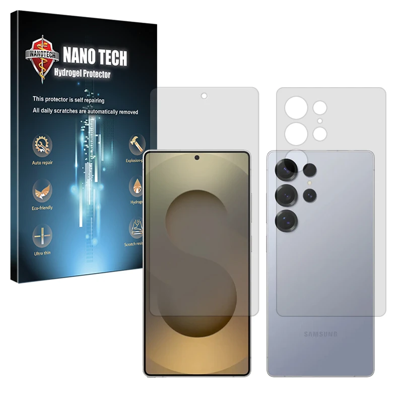 محافظ صفحه نمایش مات نانو تک مدل Tough مناسب برای گوشی موبایل سامسونگ Galaxy S25 Ultra به همراه محافظ پشت گوشی