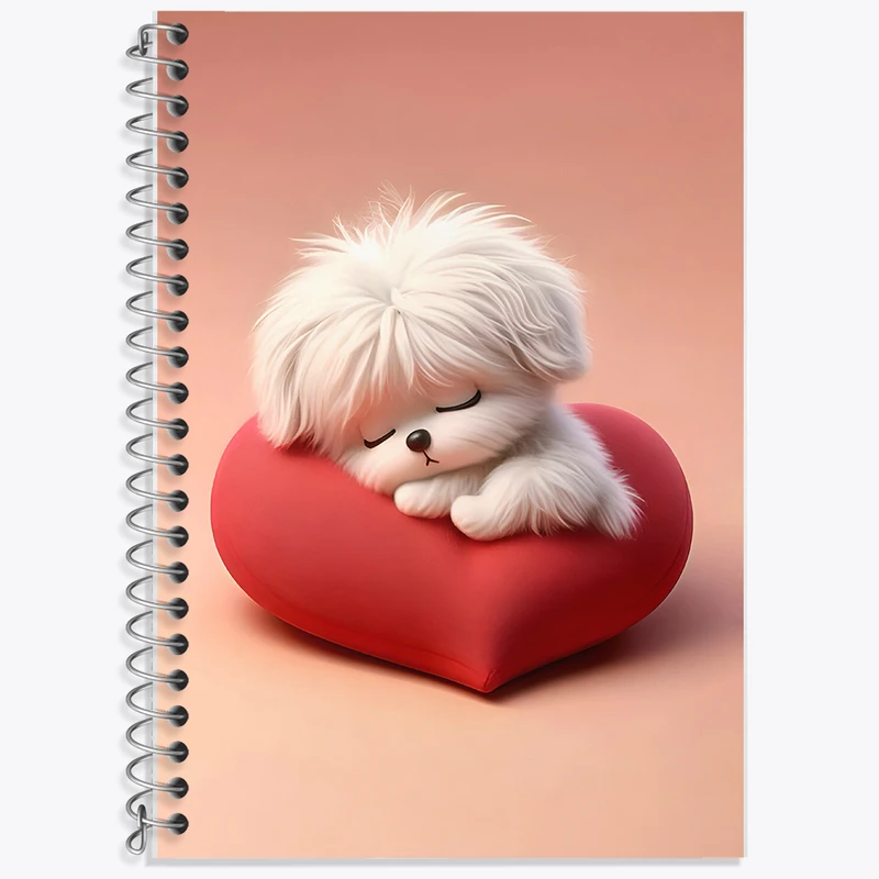 دفتر زبان 50 برگ خندالو مدل سه خط طرح سگ کیوت کد F7913