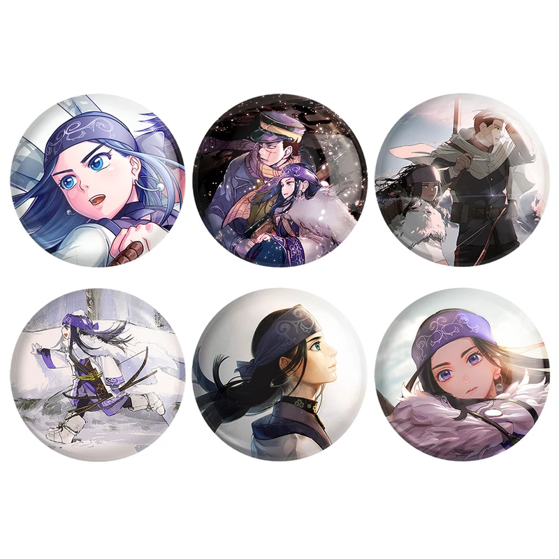 مگنت خندالو طرح انیمه کامویی طلایی Golden Kamuy کد 1479A مجموعه 6 عددی