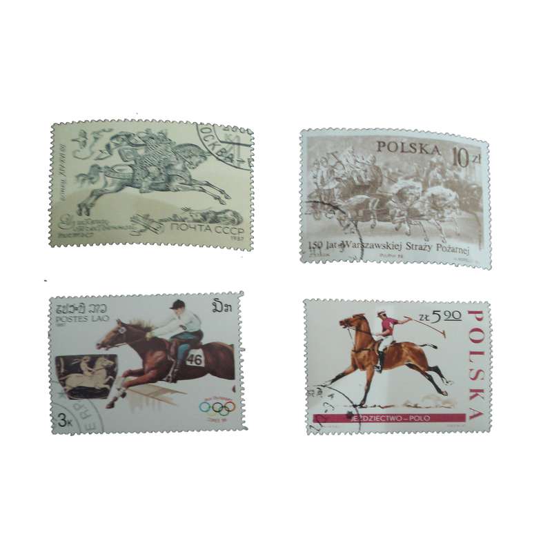 تمبر یادگاری مدل اسب سواری کد DS1558 مجموعه 4 عددی