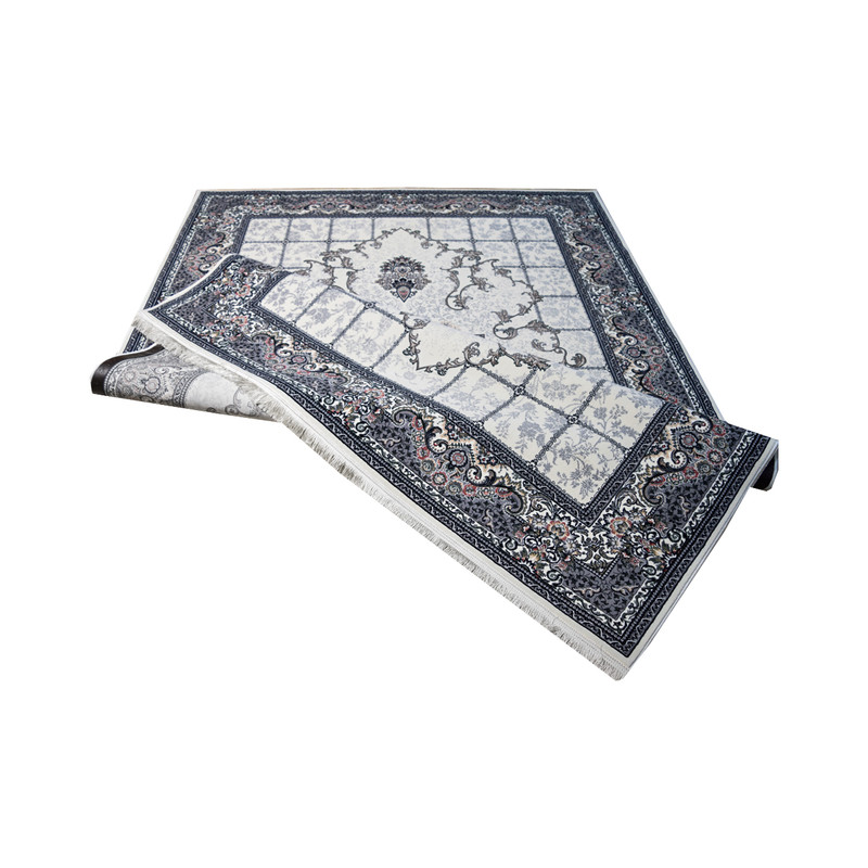 فرش ماشینی 700 شانه سهند زمینه نقره‌ای حاشیه کرم مدل VF20.5I