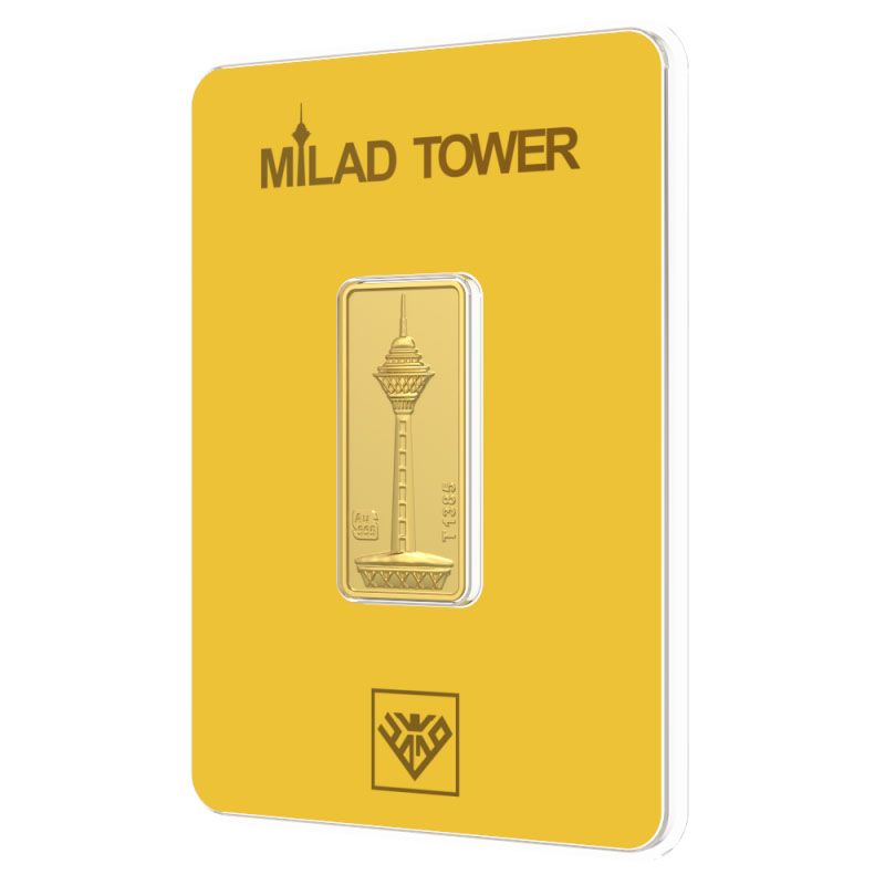 شمش طلا 24 عیار طلای محمد مدل برج میلاد کد SM1000 - - 2