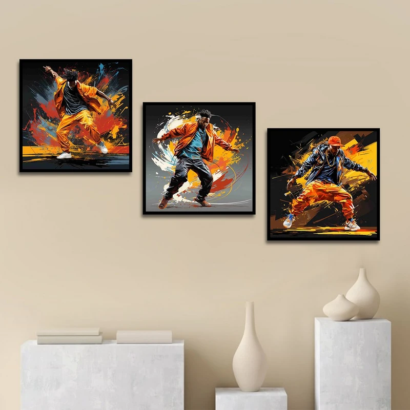 تابلو بکلیت طرح ورزش پارکور مدل شاین اکلیلی B-1384 مجموعه 3 عددی