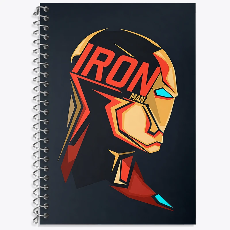 دفتر زبان 50 برگ خندالو مدل دو خط طرح مرد آهنی مارول (Marvel) کد N5729