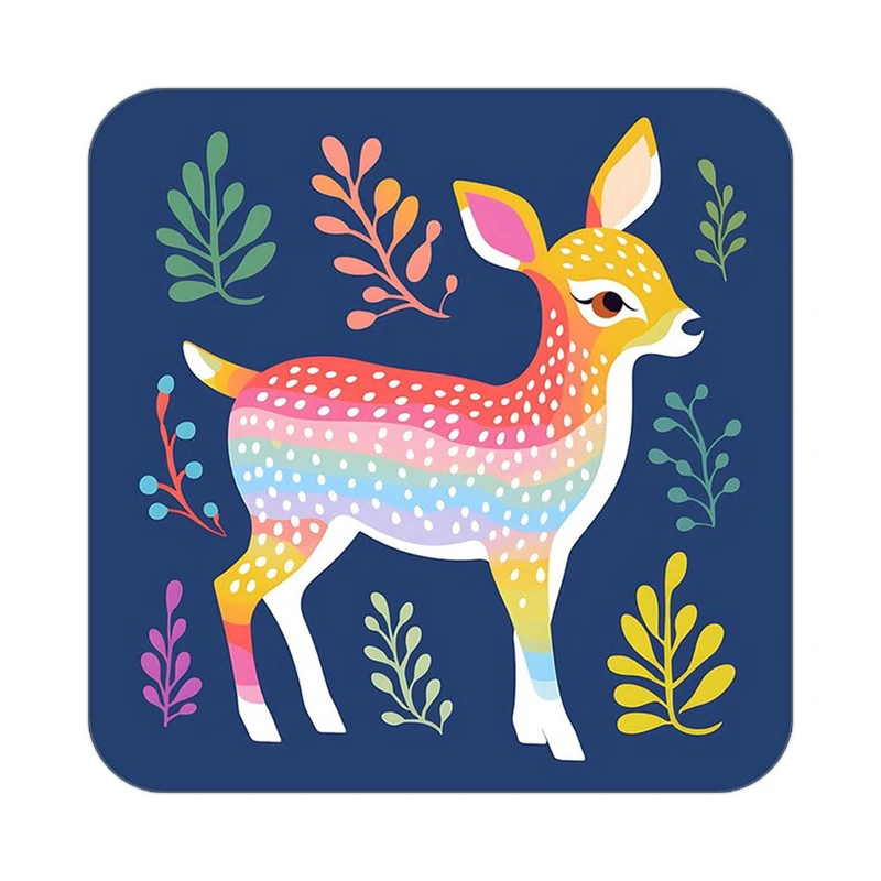 زیر لیوانی کاکتی طرح حیوانات رنگی مدل mp25425