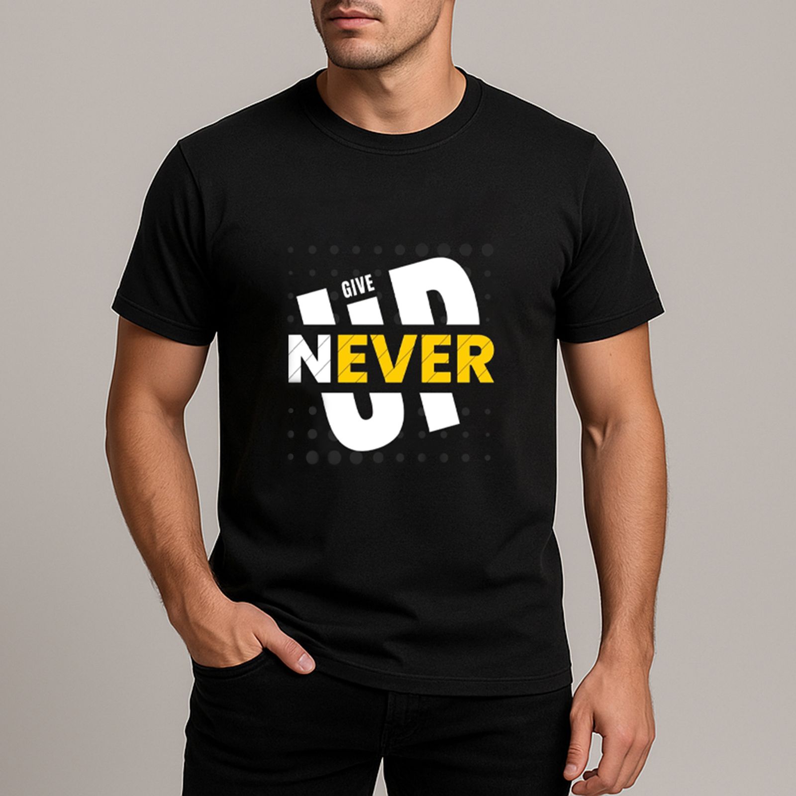 تی شرت آستین کوتاه مردانه هورا مهر مدل HM-TB-NEVER -  - 1