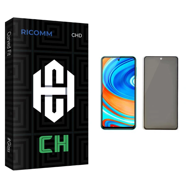 محافظ صفحه نمایش حریم شخصی ریکام مدل CH مناسب برای گوشی موبایل شیائومی Redmi Note 9 Pro