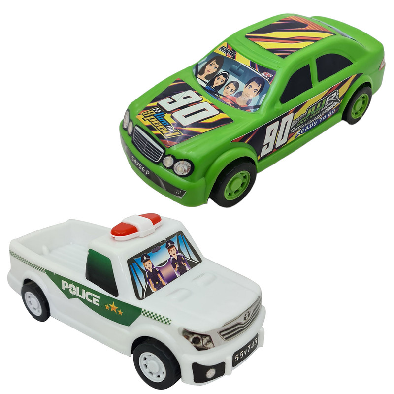 ماشین بازی مدل تویتا الگانس طرح پلیس کدC_6640 مجموعه 2 عددی