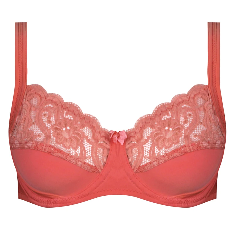 سوتین زنانه اما مدل فنردار دانتل کد 4921-3100 رنگ گلبهی