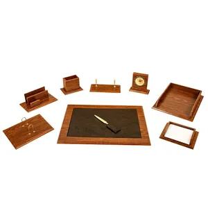 ست لوازم اداری رومیزی مدل 509-WOOD مجموعه 9 عددی