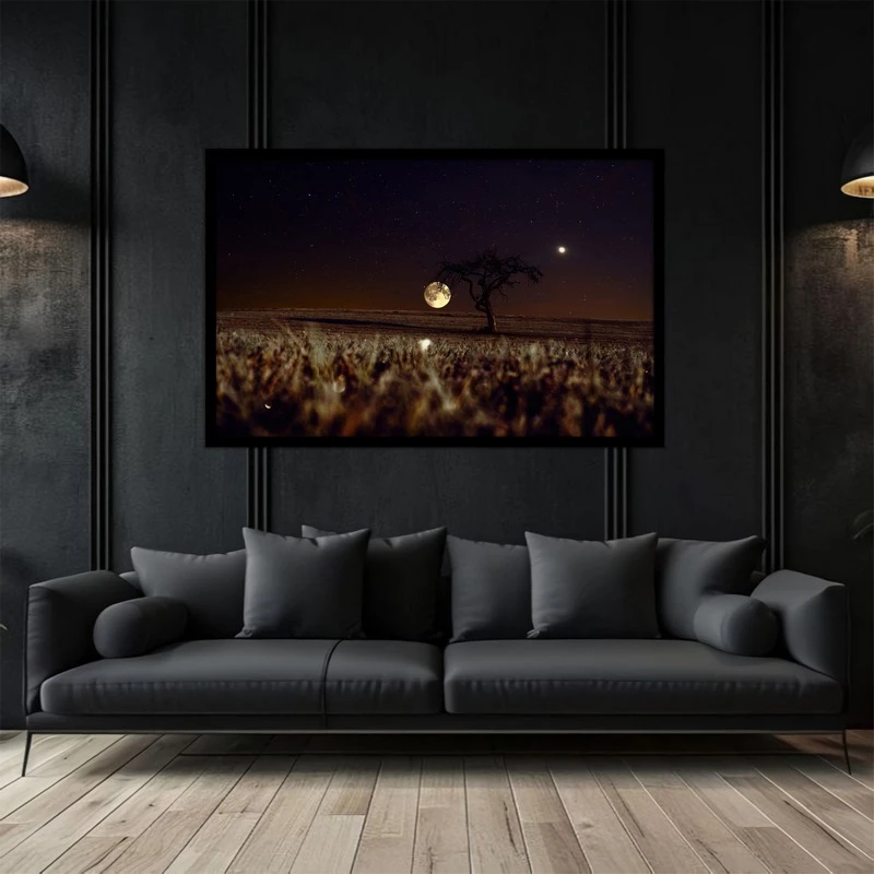 تابلو بکلیت طرح مدرن و کلاسیک منظره طبیعت و تک درخت مدل B-bu5250