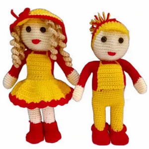 عروسک بافتنی مدل دختر و پسر کد 072 مجموعه ۲ عددی