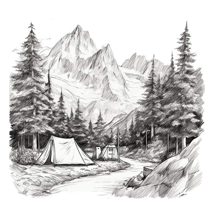 استیکر پارچه و لباس پاد آفرین مدل کمپینگ طبیعت گردی کد S5693