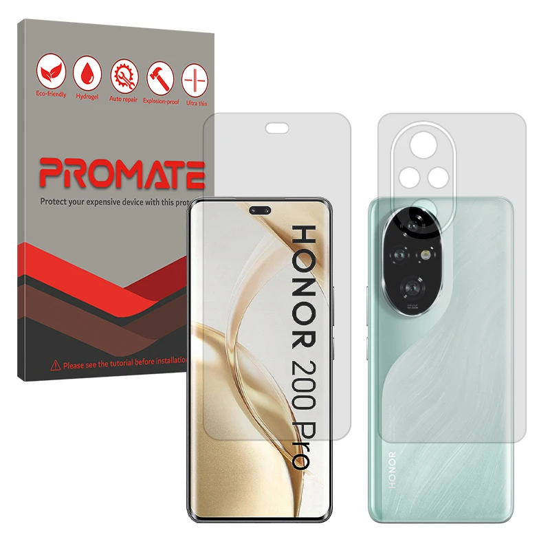 محافظ صفحه نمایش مات پرومیت مدل Resistant مناسب برای گوشی موبایل آنر 200 Pro به همراه محافظ پشت گوشی 