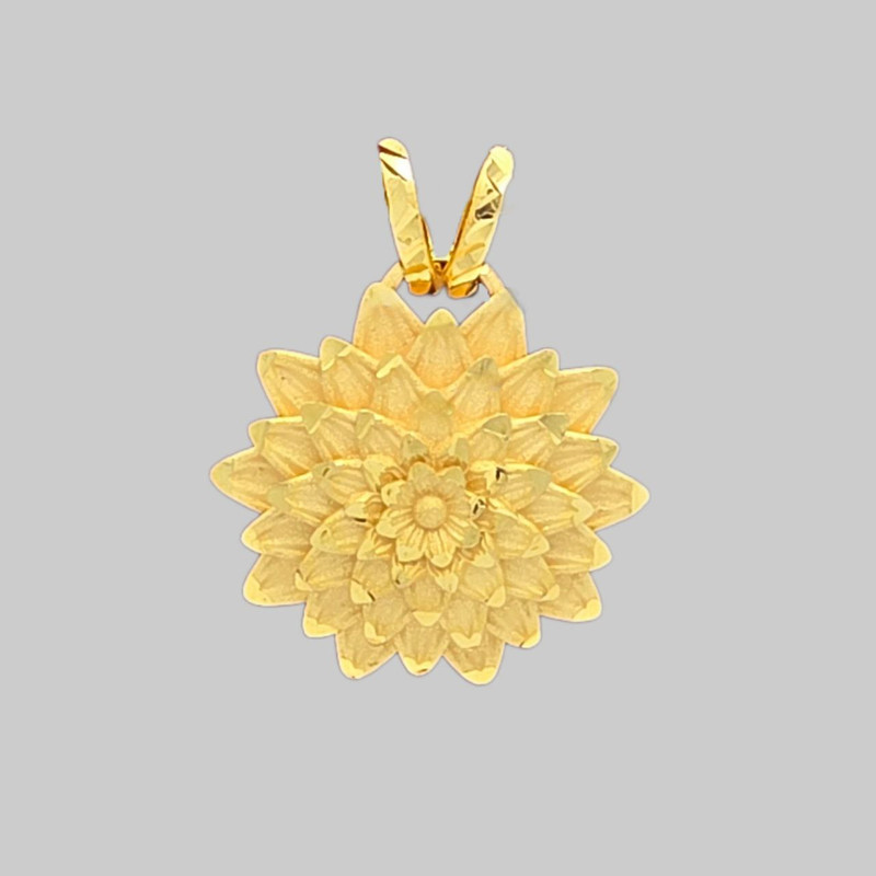 آویز طلا کم اجرت 18 عیار زنانه گالری طلا شمش برلیان مدل گل