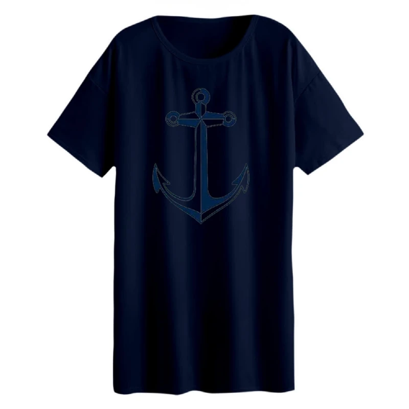 تی شرت لانگ زنانه مدل لنگر کد 1