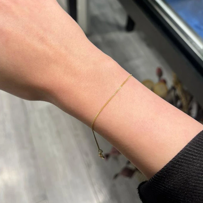 عکس شماره 3 : دستبند زنجیری طلا 18 عیار زنانه ماوی گالری مدل کارتیه اطلس