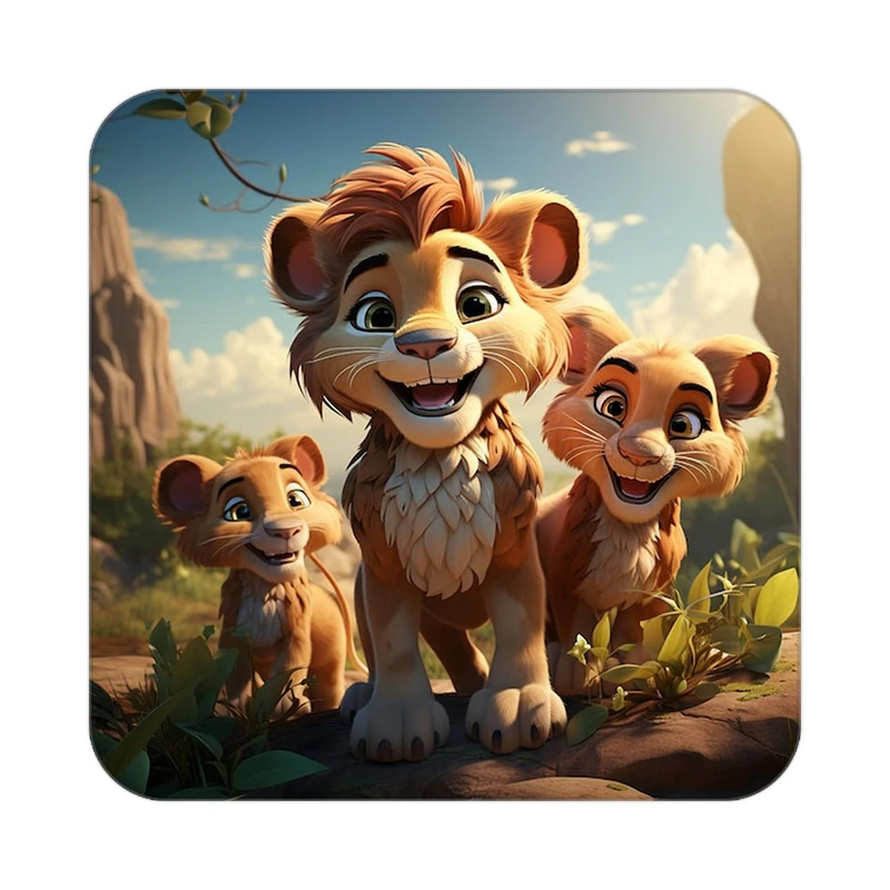 زیر لیوانی کاکتی طرح حیوانات کارتونی مدل mp28651