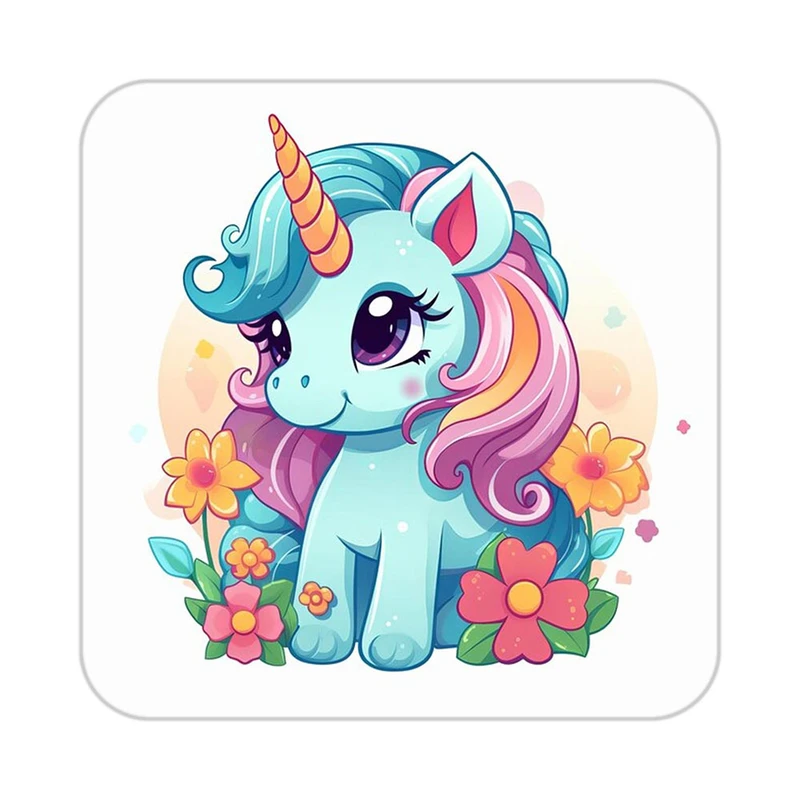 زیر لیوانی کاکتی طرح اسب تک شاخ و یونیکورن مدل mp31278