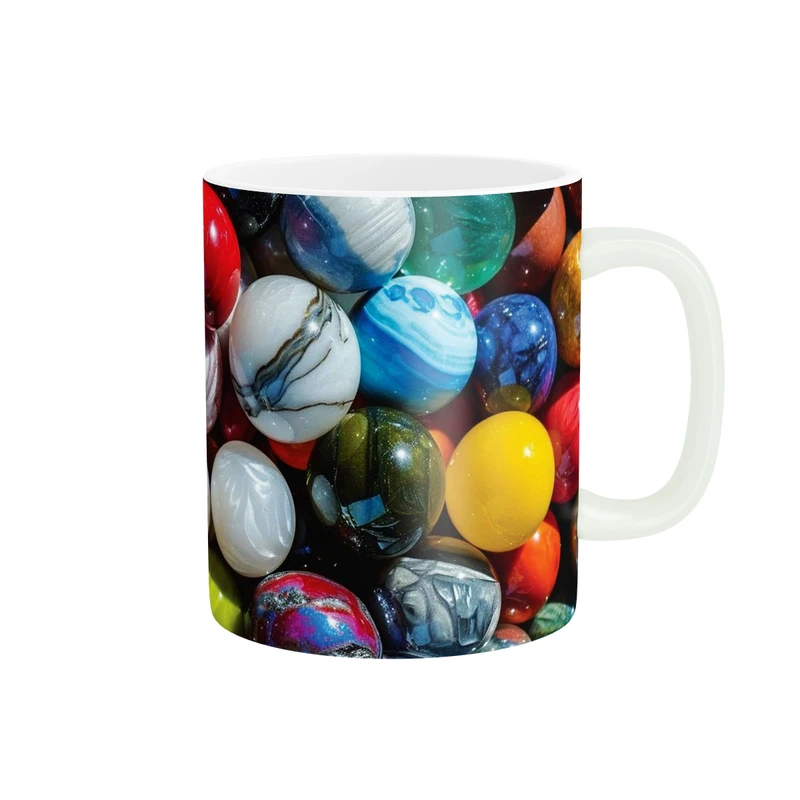 ماگ پاد آفرین مدل سنگ های تیله ای رنگی کد DKC956