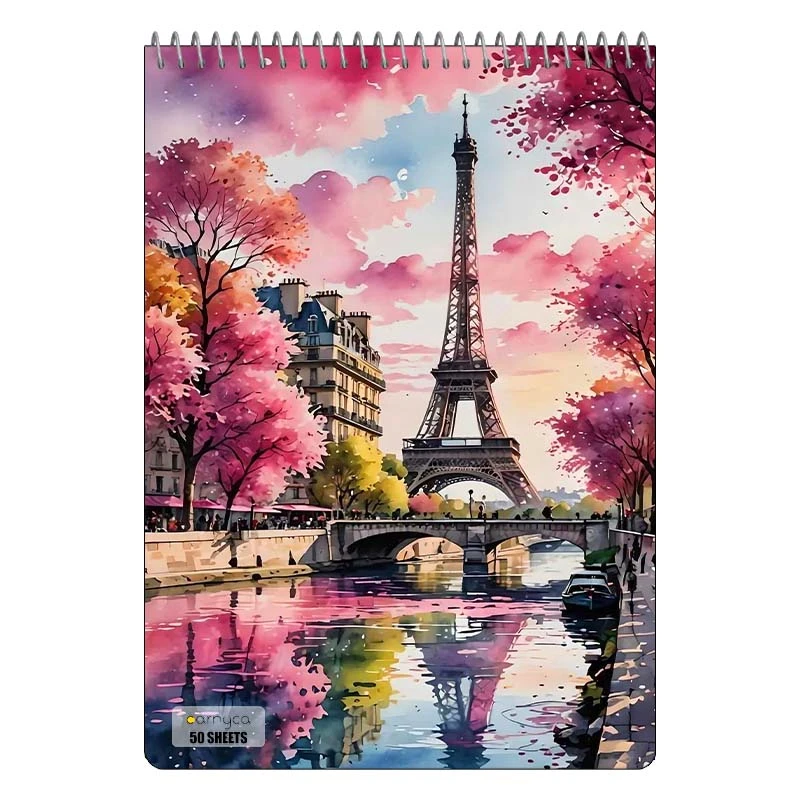 دفتر نقاشی 50 برگ سیمی کارنیکا طرح پاریس Paris کد 47649