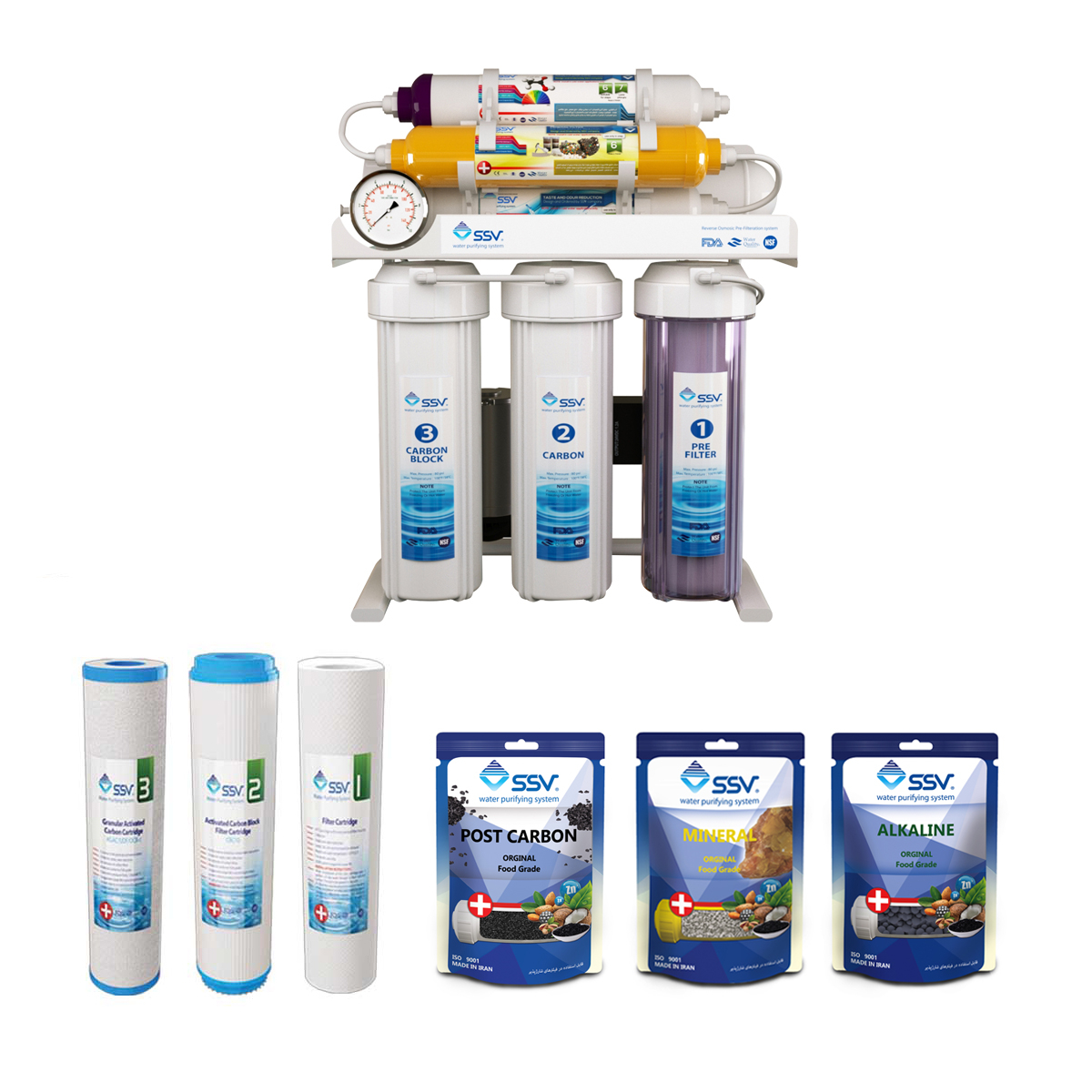 دستگاه تصفیه کننده آب اس اس وی مدل Supertec X700 به همراه فیلتر مجموعه 3 عددی و شارژر یدک مجموعه 3 عددی